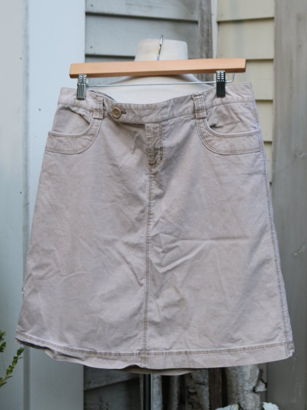 GAP Beige Micro Corduroy Stretch Cotton Pencil Skirt Sz 10